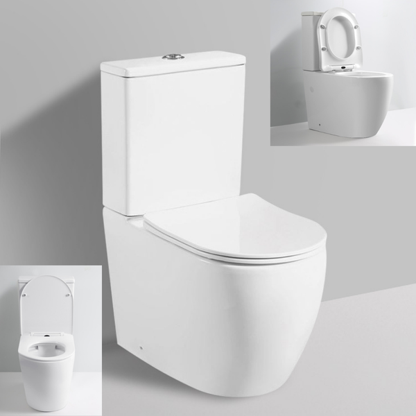 Round Standard White Back to Wall Toilet