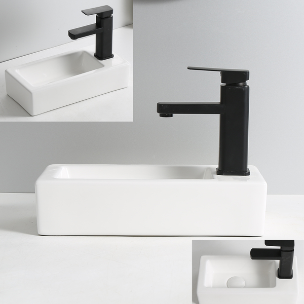 White Powder room Basin Tap at Left