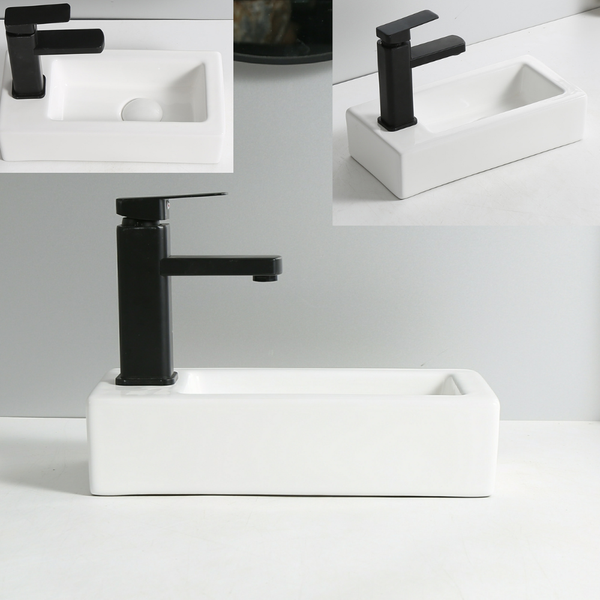 White Powder room Basin Tap at Right