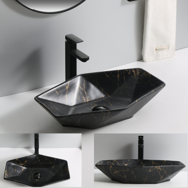 Black and Golden Art Basin